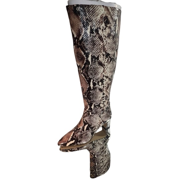 Alex Marie Pamilla Snake Boots 8.5 brown leather in Tall knee high New in box - Picture 12 of 14